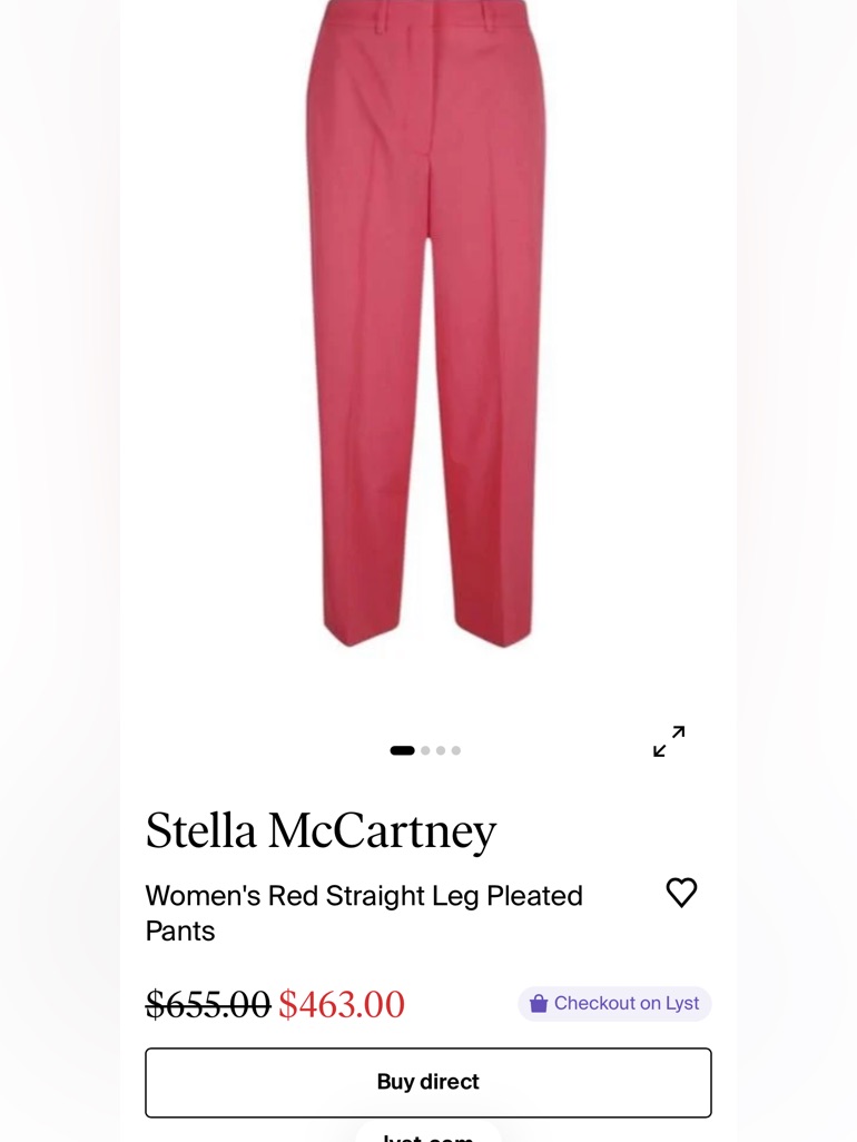 Stella Mccartney Bold Red Tailored Trousers